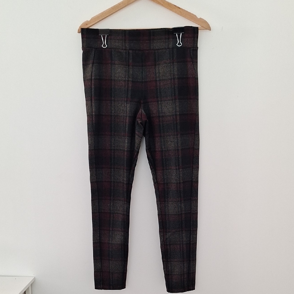 Ann Taylor Plaid Dress Pants - Black and Red